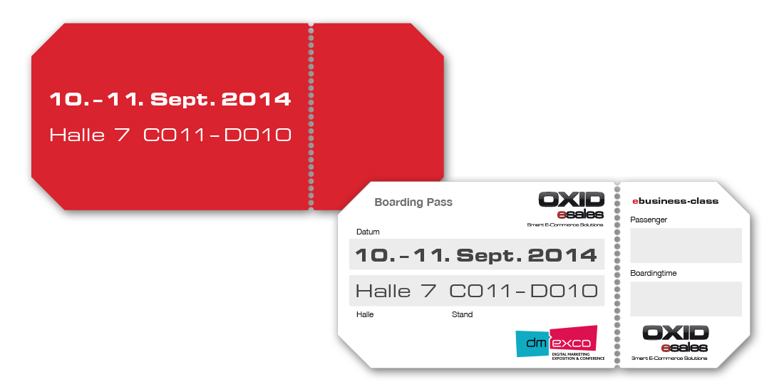 OXID esales Einladungskarte für Messe Abrisskarte