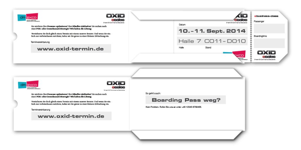 OXID esales Einladungskarte für Messe Details