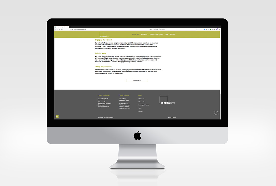 p2Consulting Website Footer